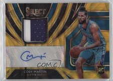2019 Panini Select Rookie Jersey Gold Wave Prizm Cody Martin #RJA-CMT Auto 0s5s