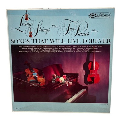 Living Strings Plus Two Pianos   Songs That Will Live Forever Vinyl LP Good Plus