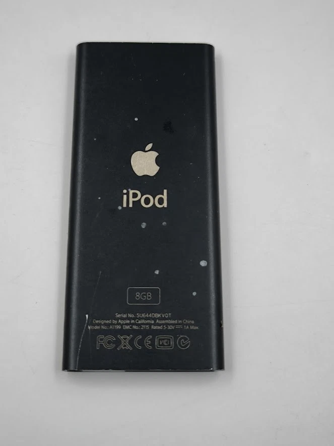 Apple A1199 iPod Nano 8GB - Señales De Uso, Funciona, Negro - Imagen 3 de 4