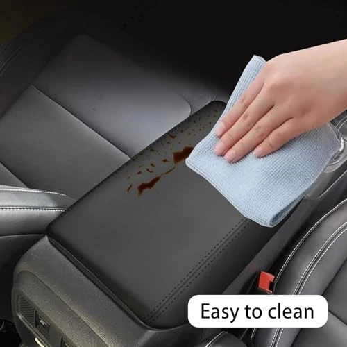 Center Console Armrest Cover for Volvo XC90 2016-2024 Black Leather Style Foto 4 de 4