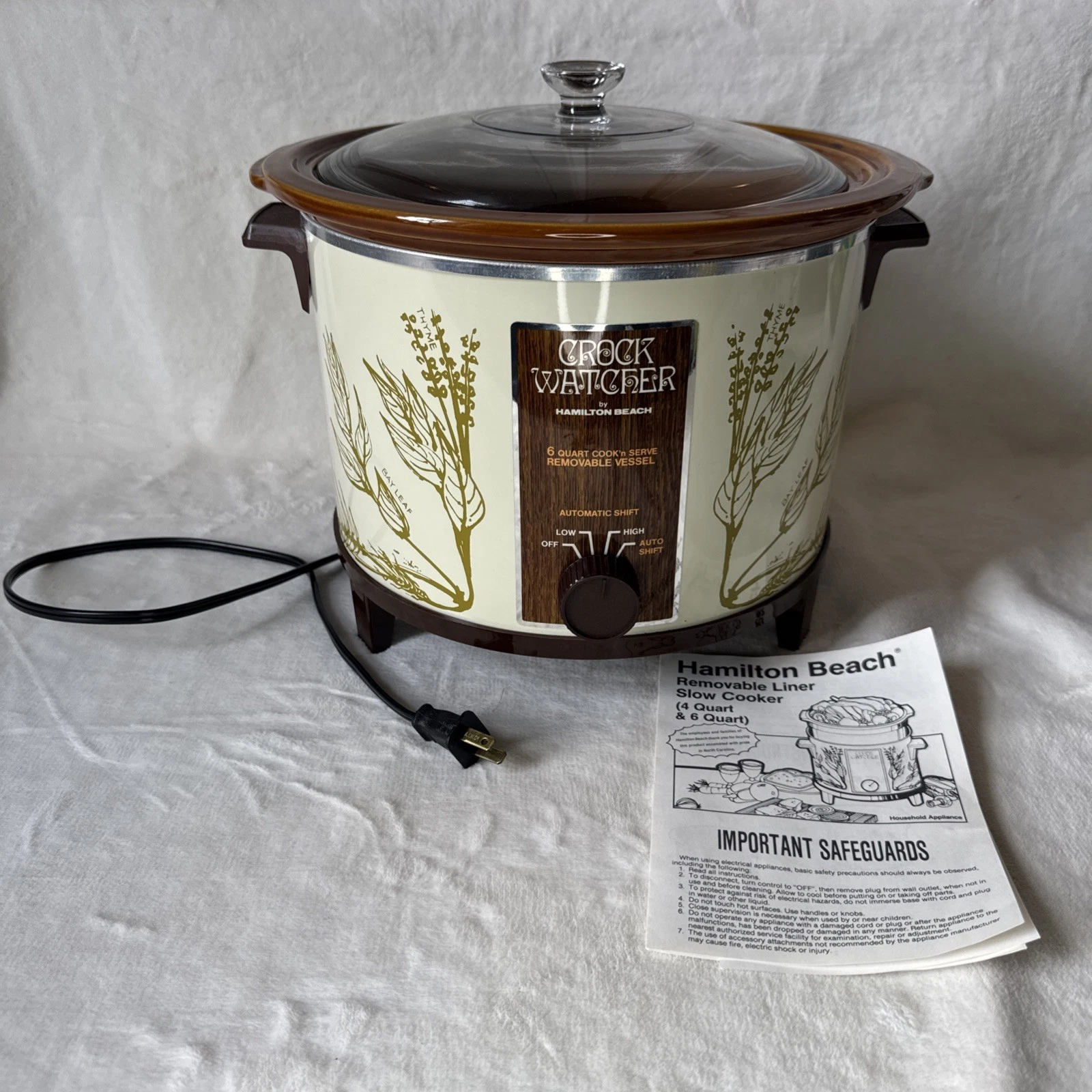 Hamilton Beach 417HD Slow Cooker 6 Qt Herb Garden Vintage NIB Removable Crock