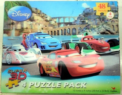 4 Puzzle Pack 3D 192pc Cardinal Disney Pixar 12x9