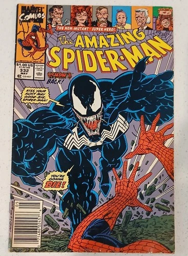 1990 MARVEL COMICS THE AMAZING SPIDER-MAN #332 VG+ NEWSTAND VISIT MY EBAY