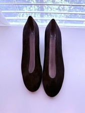 Amalfi by Rangoni Brown Suede Square Toe Pumps Women s Size 9 Vintage Italy