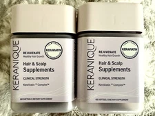 2x Keranique REJUVENATE Hair & Scalp Health 120 Softgels New KeraViatin Complex