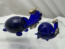 Murano - Coppia di tartarughe in vetro sommerso e argento. V. Nason.