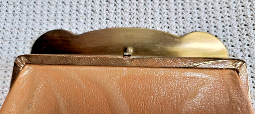 Vtg Town & Country Shoes Metallic Orange & Gold Clasp Clutch Purse Handbag - Picture 2 of 12