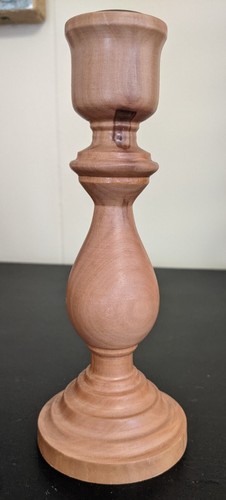 Hand Turned Apple Wood Candle Stick - Picture 1 of 4