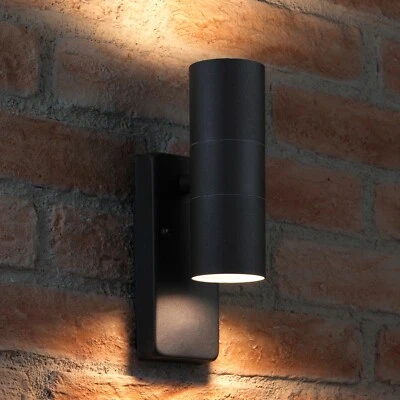 Auraglow Dusk Till Dawn Tageslichtsensor Up & Down Außen LED Wandleuchte - Schwarz - Bild 1 von 4