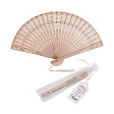 50 Sets Wooden Hand Fan Wooden Folding Fan Wedding Party Favors Wooden Fan wi...