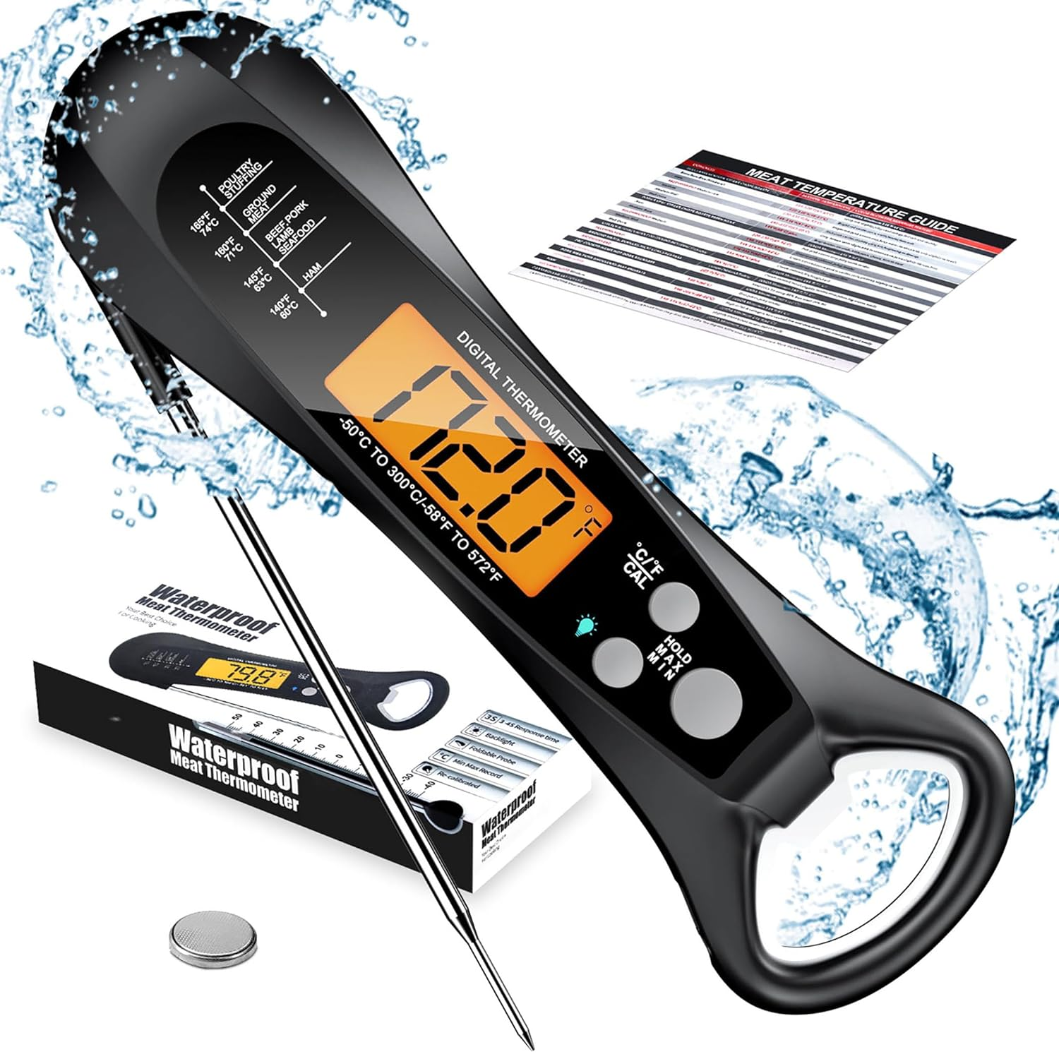 Meat Thermometer Digital, Instant Read Meat Thermometeri for Grill and Cooking,-image