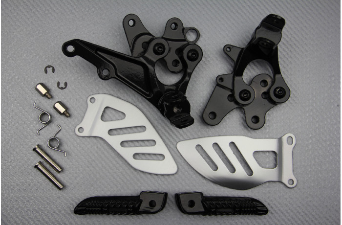 Support platine repose-pieds alu noir pour Suzuki GSX-R 600