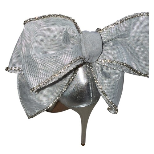 Women's Steve Madden Silver Benni-R Stiletto Heels with Bow Size 7.5 - Picture 5 of 8