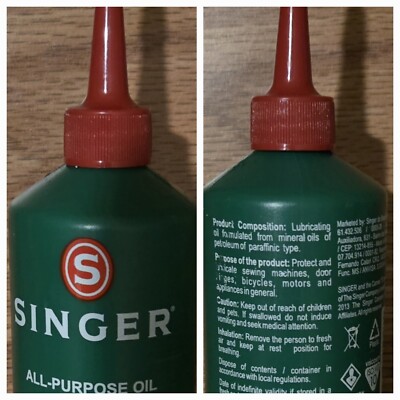 Singer All Purpose Sewing Machine Oil, 3.38-Fluid Ounce.  Genuine Quality.   