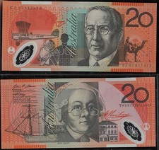 2007 Australian Mint $20 EJ07 817473 Stevens Henry Polymer Banknote issue r421a