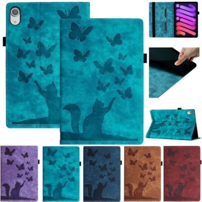 Cat Butterfly Tablet Stand Case For Apple iPad 5 6 7 8 9 Mini Air Pro 9.7'' 10.2 