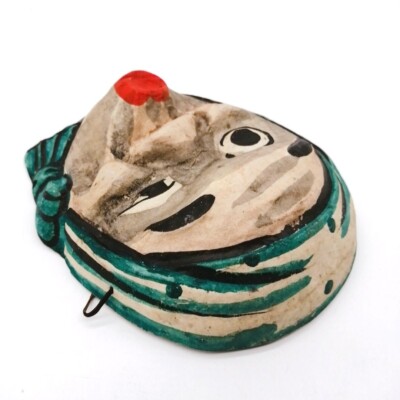 Japanese HARIKO HYOTTOKO Mask Vintage KAGURA Paper Mache Interior