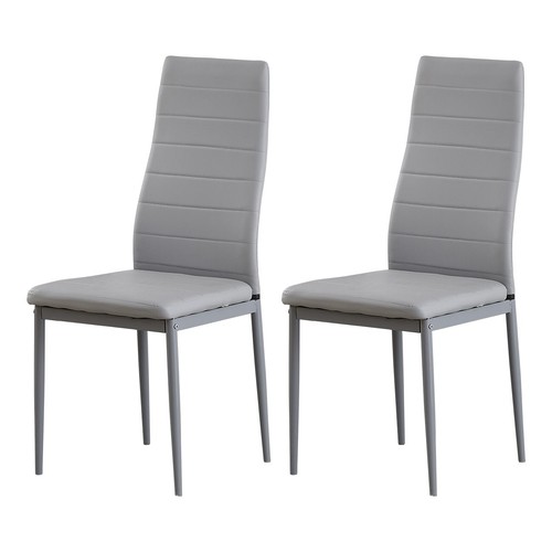 Small Space Dining Set 3Pcs Square Dining Table+ 2 Dining Chairs Set Grey Wooden - Picture 12 of 12