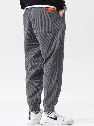 Men's Baggy Corduroy Sweatpants – Casual Autumn & Winter Joggers - Picture 6 of 23