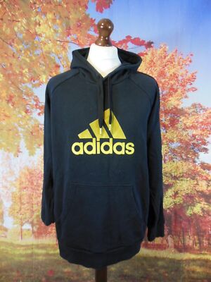 Adidas Equipment Spell Out Logo Schwarz Gelb Hoodie. UK Herren Gr. Large