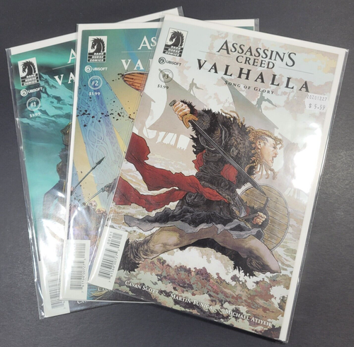 Dark Horse - Assassin's Creed Comic Valhalla - Song of Glory #1, 2, 3 - NM - B&B