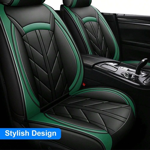 5 - Pcs Universal Premium Faux Leather Car Seat Covers - Waterproof - Picture 56 of 60