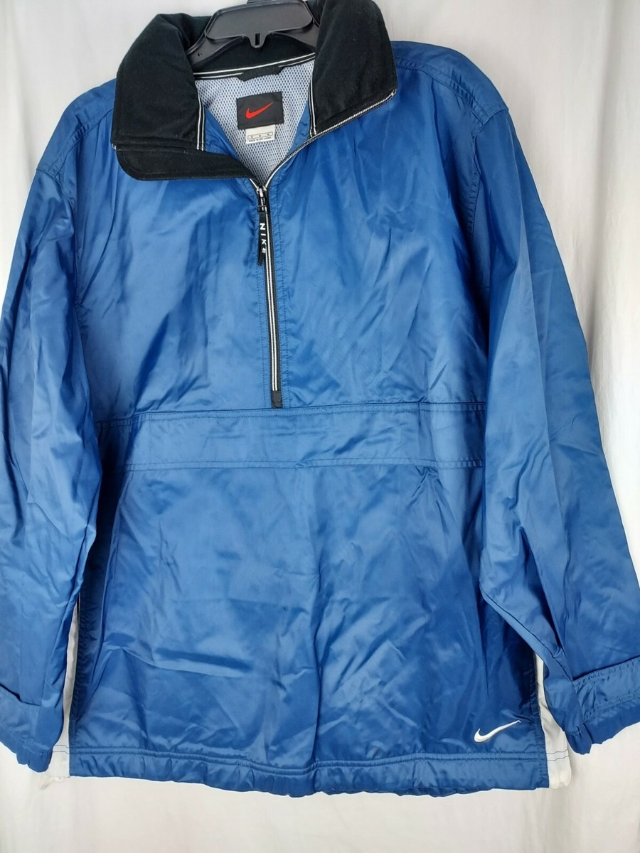 Vintage Nike Mens Blue Half Zip Pullover Windbreaker Jacket Size