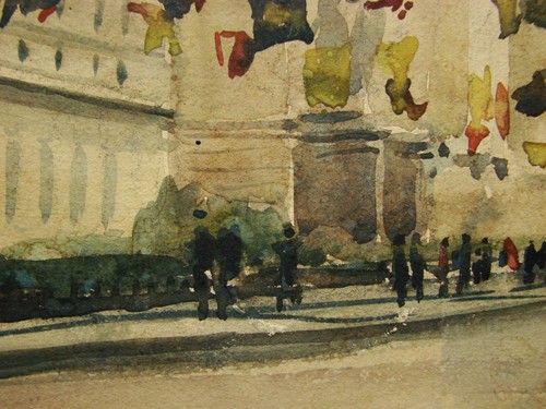 Ukrainische sowjetische UdSSR Aquarellmalerei Stadtbild alte Architektur Leningrad - Bild 6 von 7