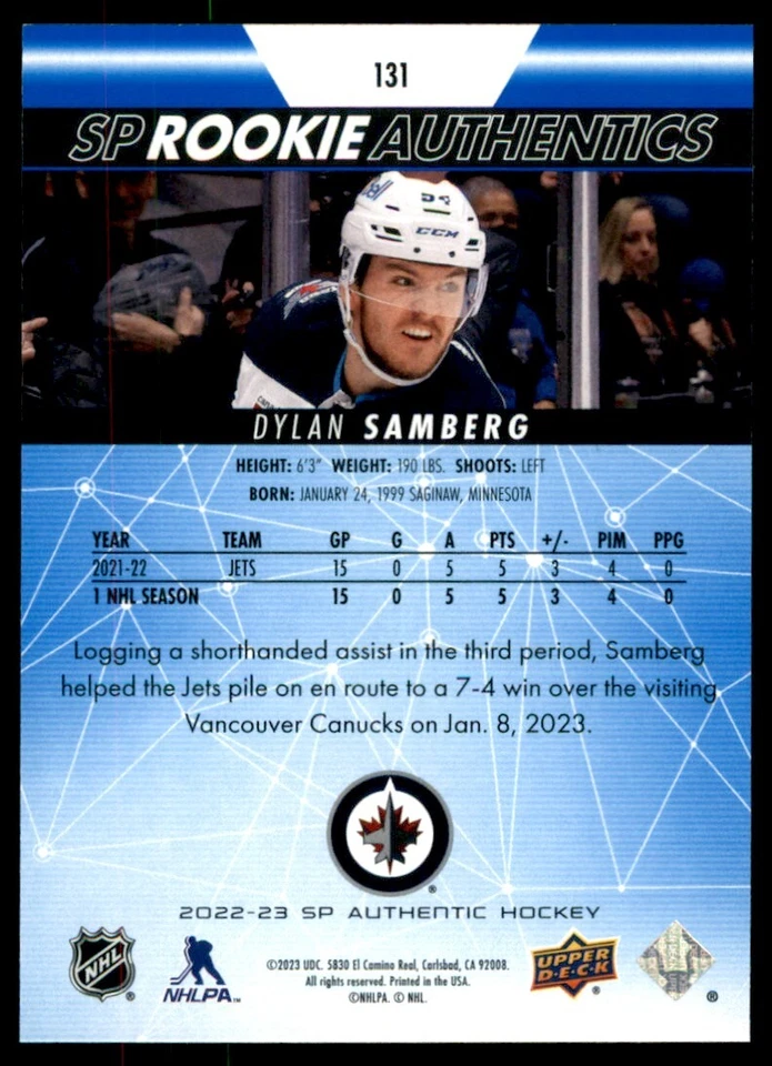 2022-23 SP Blue Dylan Samberg #131 - Image 2 of 2