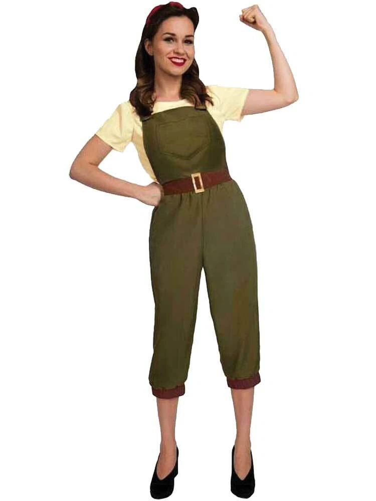 WW2 1940s Land Girl Womens Ladies World War 2 Fancy Dress Costume Size UK  8-18 | eBay