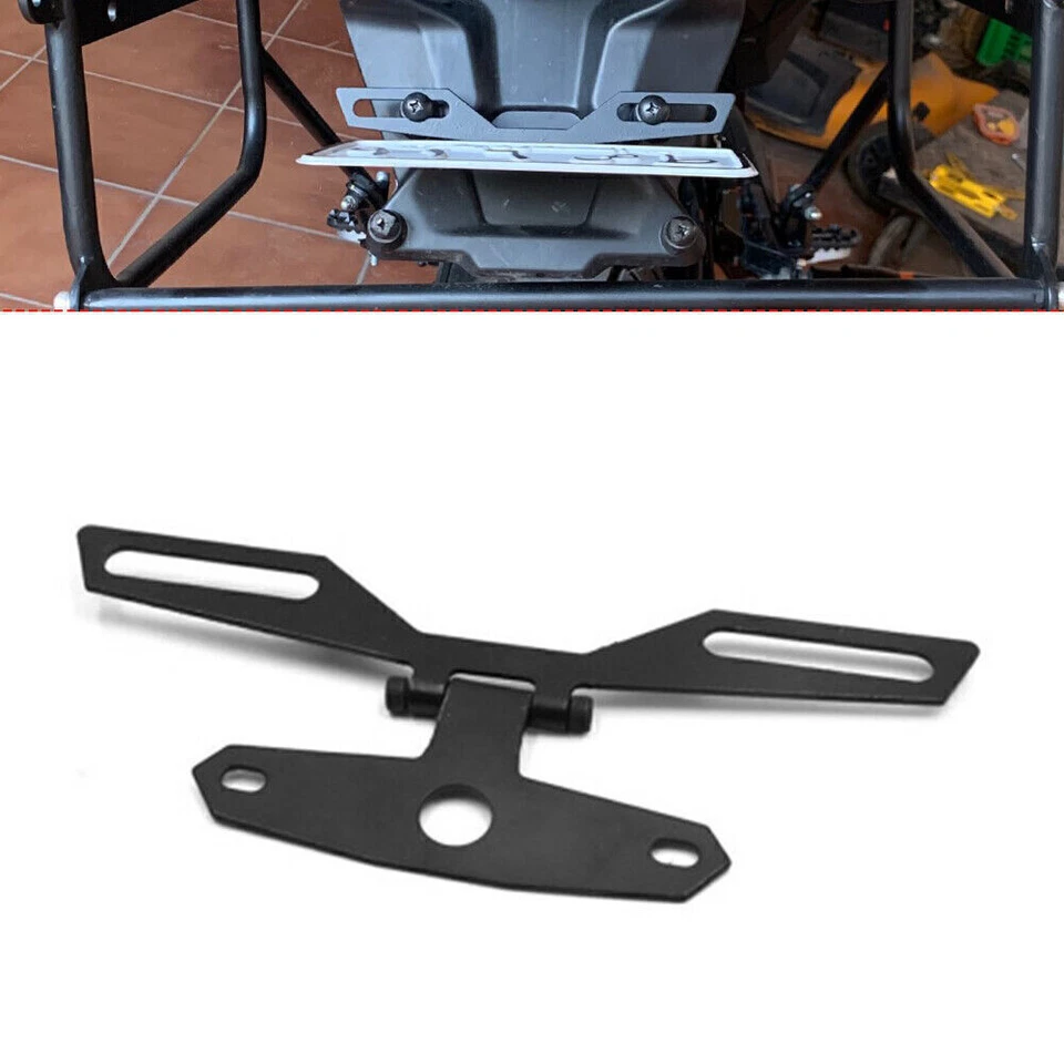 Soporte de matrícula plegable ajustable para motocicleta Soporte de luz trasera para etiqueta Foto 4 de 4