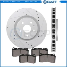 Front Brake Rotors Metallic Pads For 2012 Buick Regal 2009 Pontiac G8 Drilled