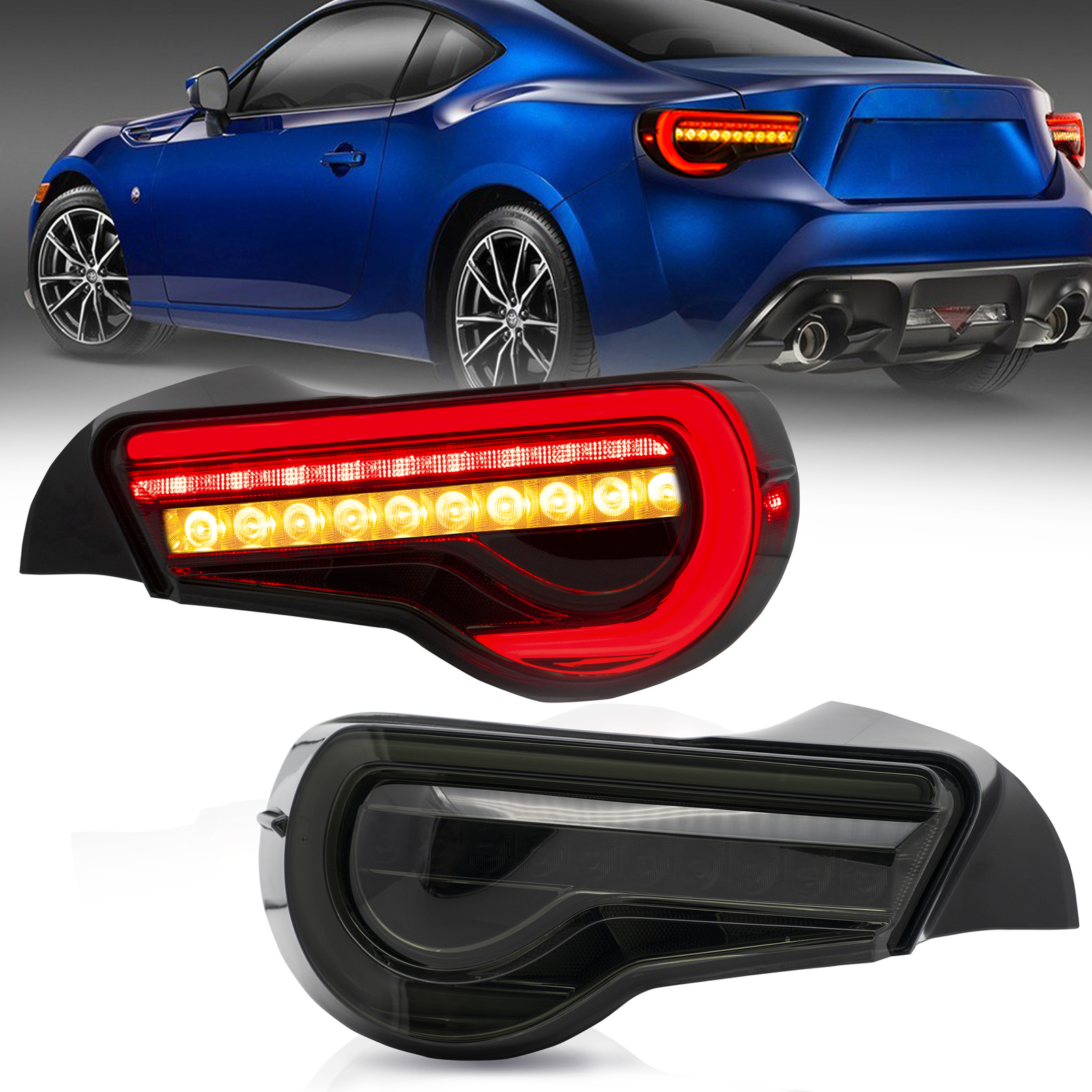 VLAND Smoked LED Taillights For 2012-2020 Toyota 86 GT86 & Subaru BRZ&Scion FRS