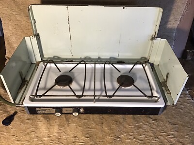 Vintage PRIMUS Model 2090 2 Burner Camp Stove In Nice Condition Sweden Hose Etc