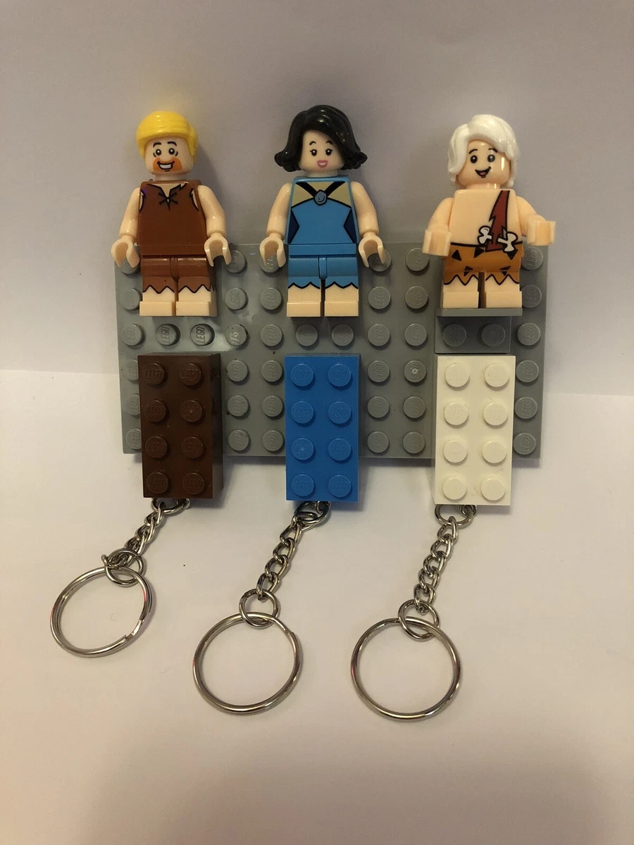 Custom Made Upcycled Flintstones Barney Rubble Lego Key Holder 3 X Lego  Keyrings