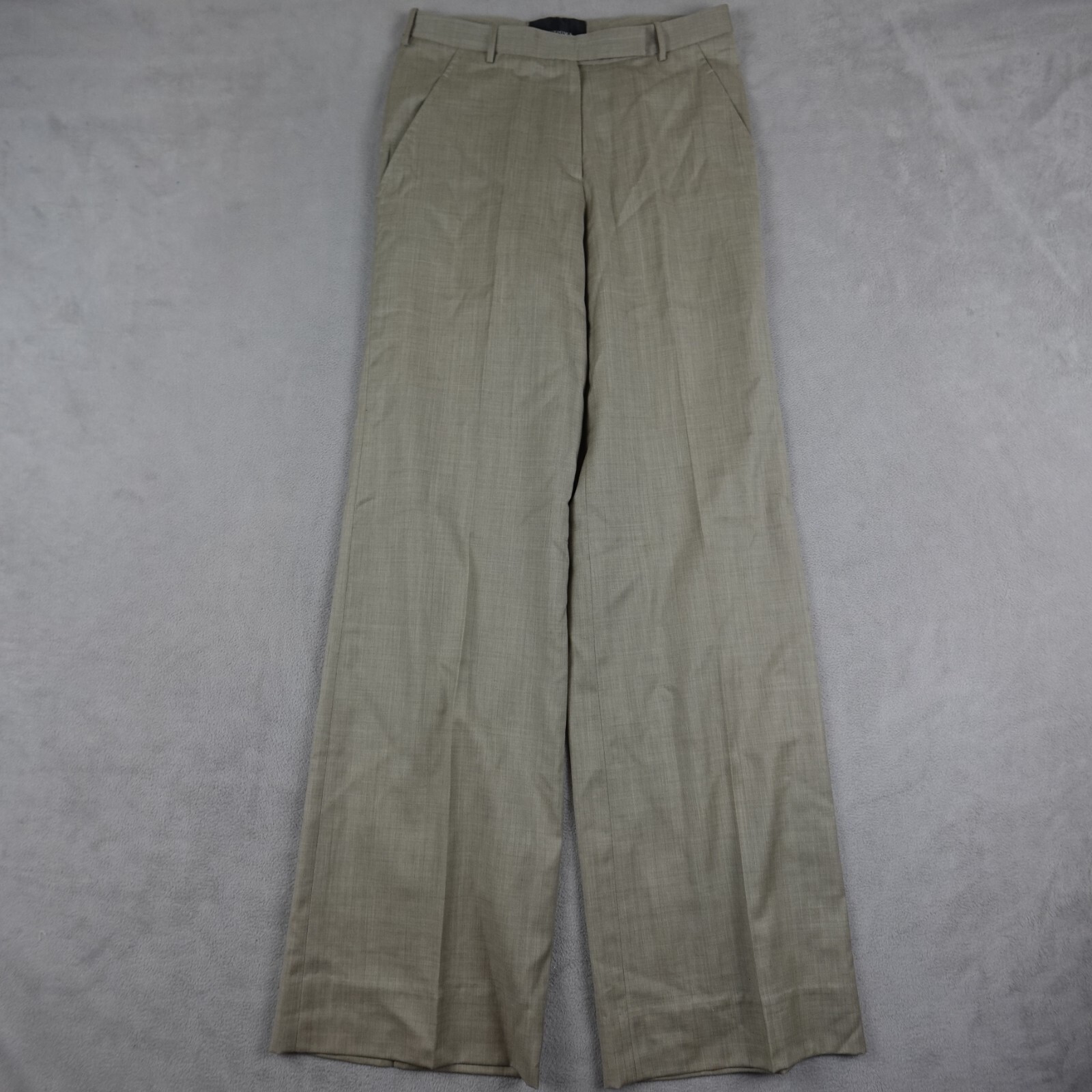 SAINT LAURENT Pantaloni Santisima donna 4 marroni vita media pantaloni lana seta