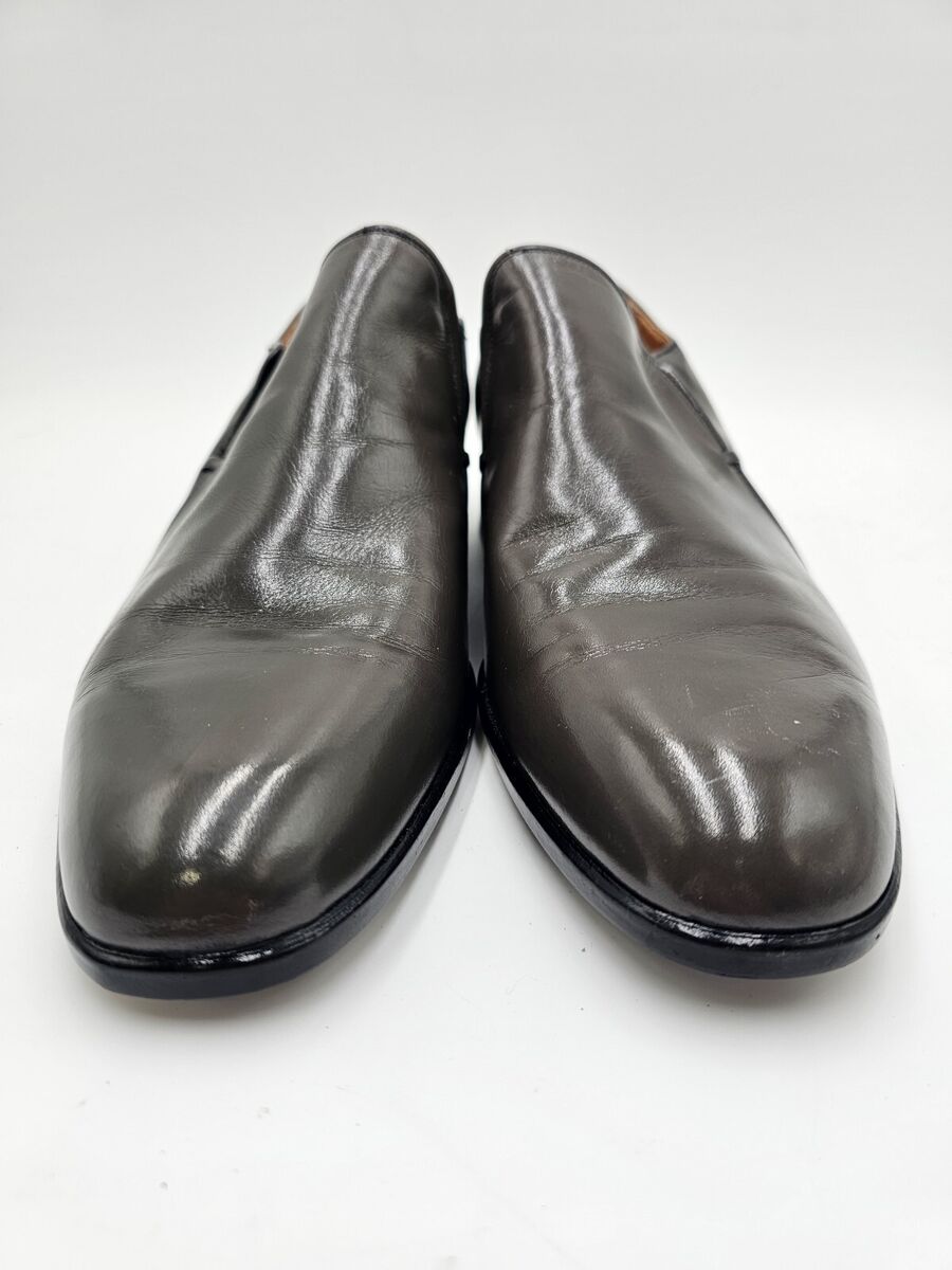 Johnston & Murphy Aristocraft Gray Leather Slip On Loafers Johnston & Murphy Aristocraft Gray Leather Slip On Loafers