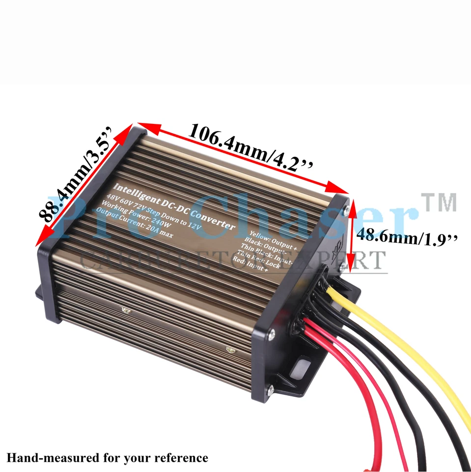 Pro Chaser DC-DC 48V 60V 72V Converter Regulator Step-Down to 12V 240W 20A - Image 2 of 4