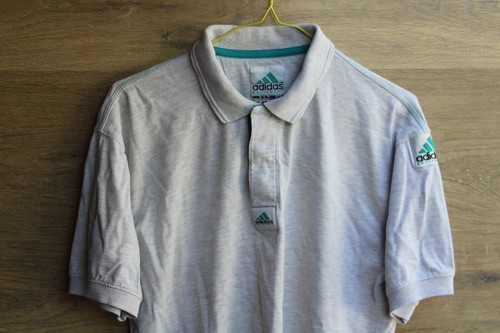 ADIDAS ORIGINAL EQUIPMENT 90'S VINTAGE EQT GRAY POLO SHIRT,RETRO,D8,SIZE:S - Picture 2 of 4