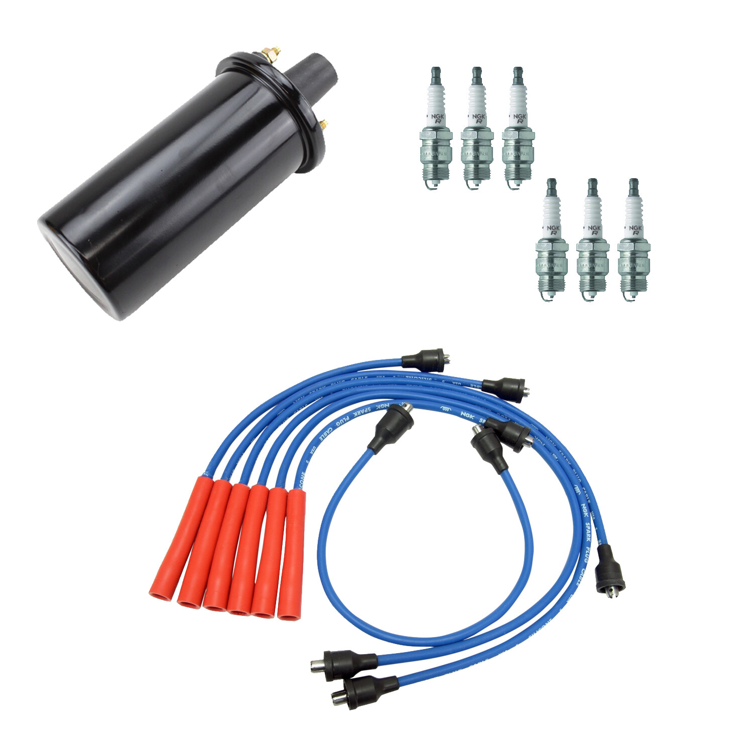 NGK Ignition Coil Wires 6 Nickel Spark Plugs Kit For Bronco Caliente Vilager L6