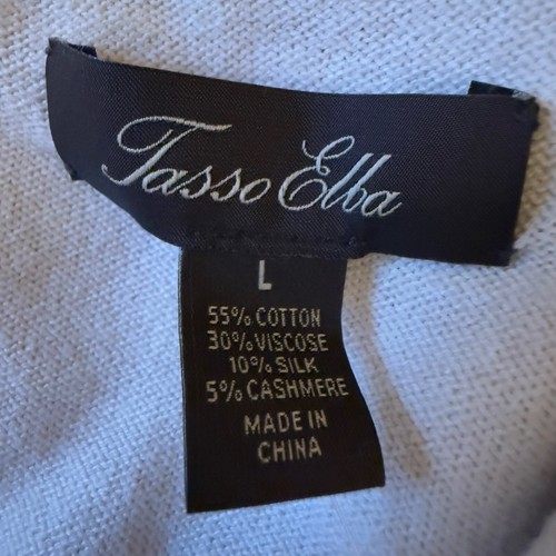 Tasso Elba Sweater Luxe Lounge Silk Cashmere Cotton Blend Cardigan Large NWT - Picture 5 of 5