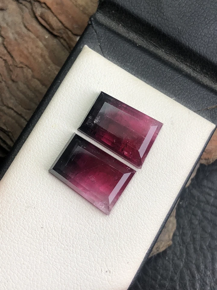 14 Carats Bicolor Tourmaline Rosecuts Pair , Very Beautiful And Lustrous 😍 - Image 3 of 4