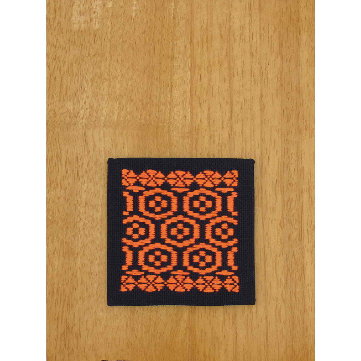 Olympus counted Kogin stitch kit ""Coaster Black"", 10x10cm, Original from Japan