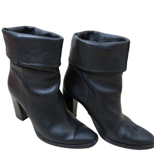 Massimo Dutti Black Leather Boots 9M 
