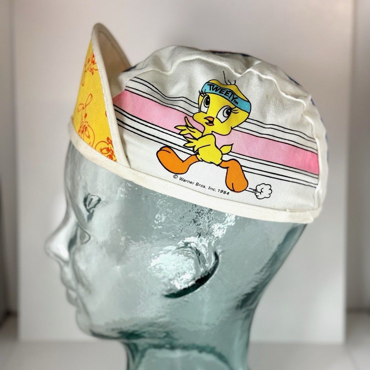 1984 Vintage Rare Tweety Casquette Cycling Cap Just4Kids Warner