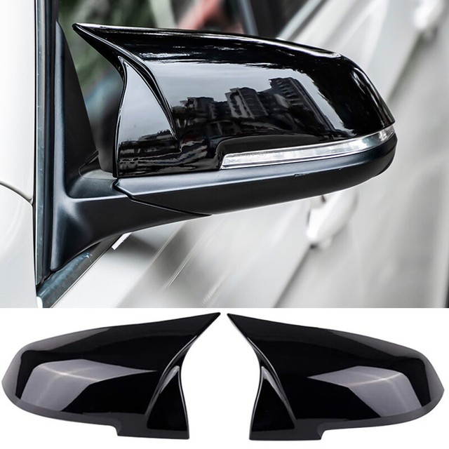 Gloss Black Rear Mirror Cover Caps For BMW F20 F21 F30 F32 F36 X1 M3