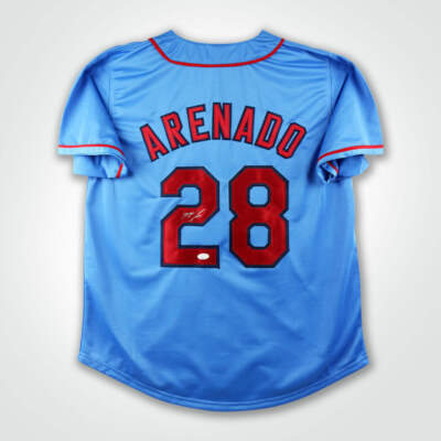 Nolan Arenado Signed Blue Pro-Style Baseball Jersey