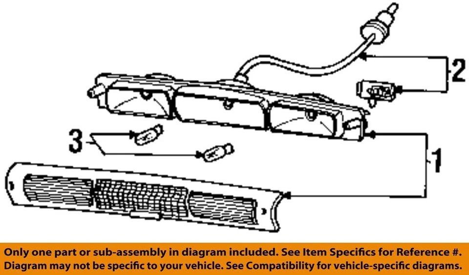 Used Center High Mount Stop Light fits: 1994 Ford F150 PICKUP  Grade A - Image 3 of 4