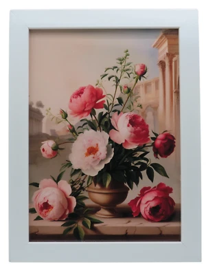 Blumen Kunstdruck Stillleben gerahmtes Bild 20 x 15 cm Wohndekor Vintage Style - Bild 1 von 2