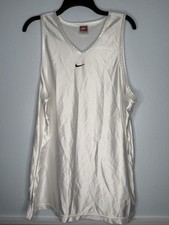 Maglia basket Nike canotta XL bianca centrale swoosh shirt vintage made in USA